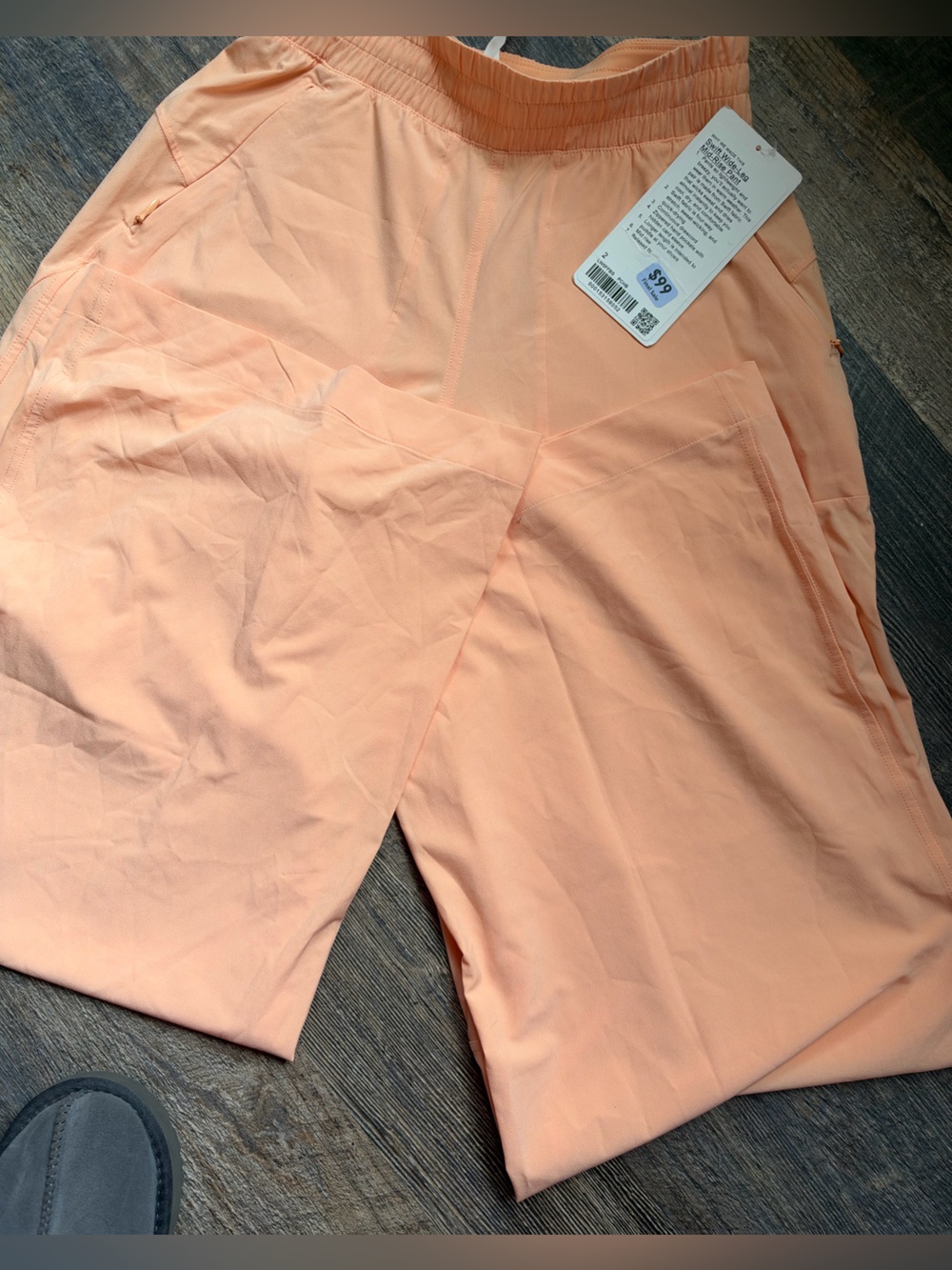 Lulu lemon swift wide leg mid rise pant. Peach color size 2.